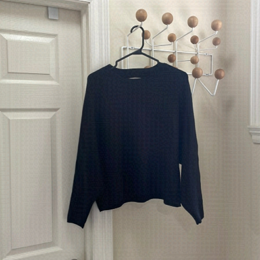 Oak + Fort - Baggy Long Sleeve Sweater - Black - M